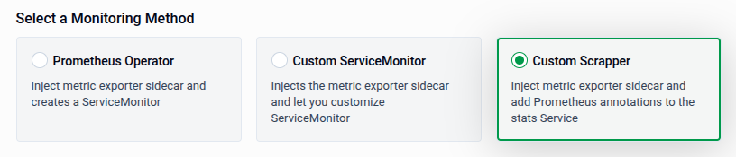 Custom Scrapper method selected