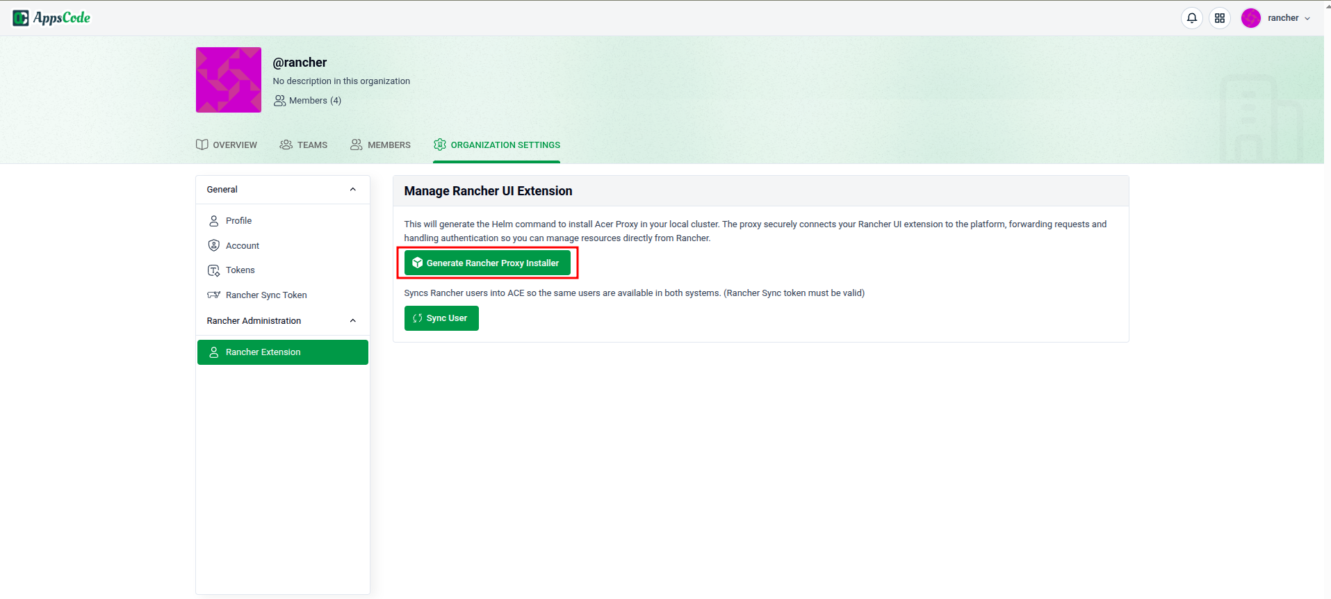 Generate Rancher Proxy Installer