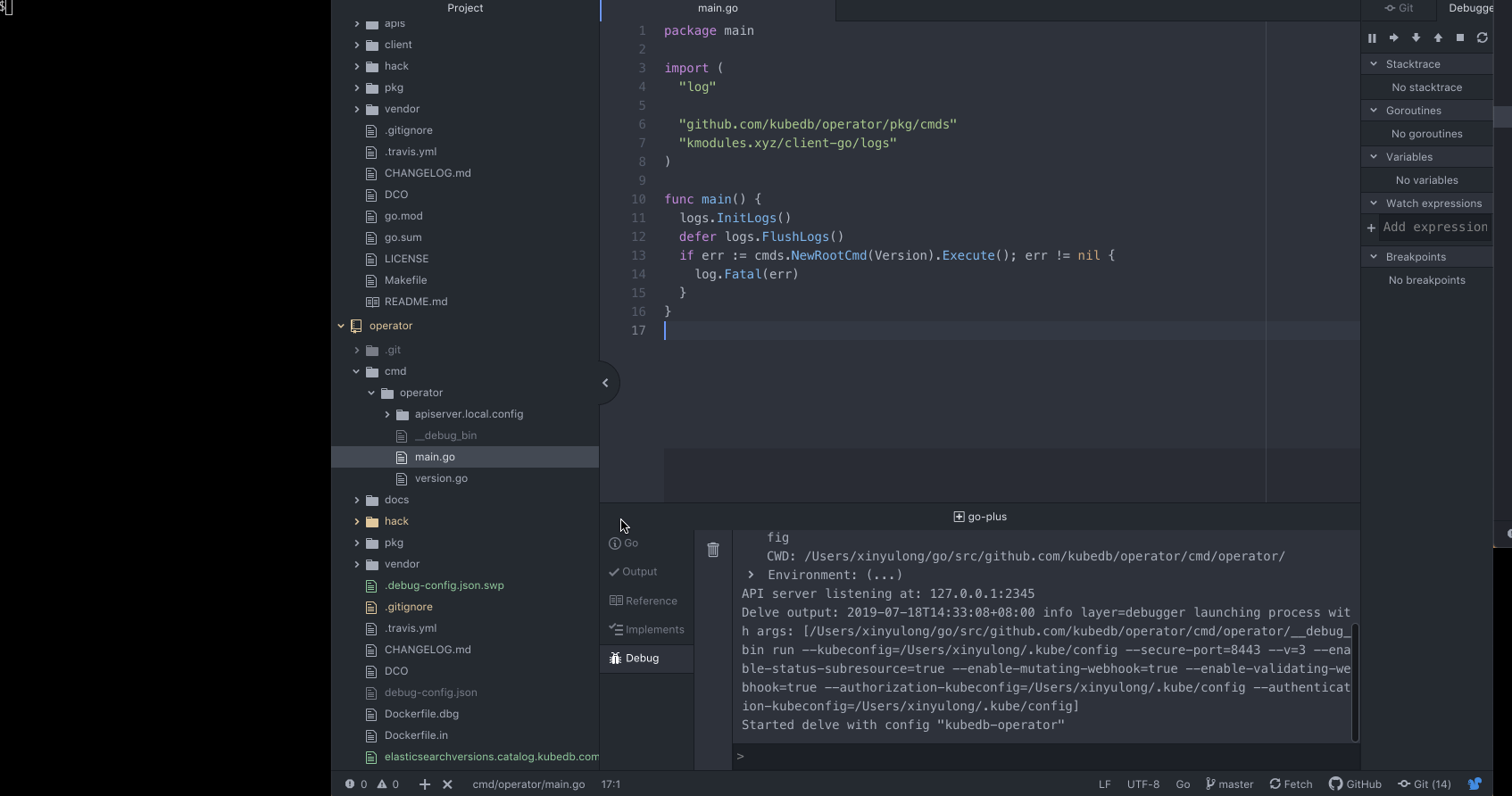 Debug using atom