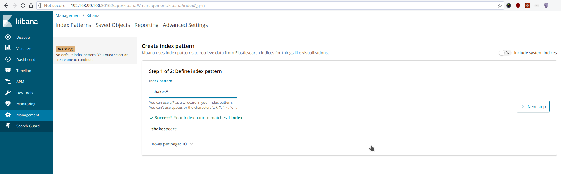 Create Index_Pattern