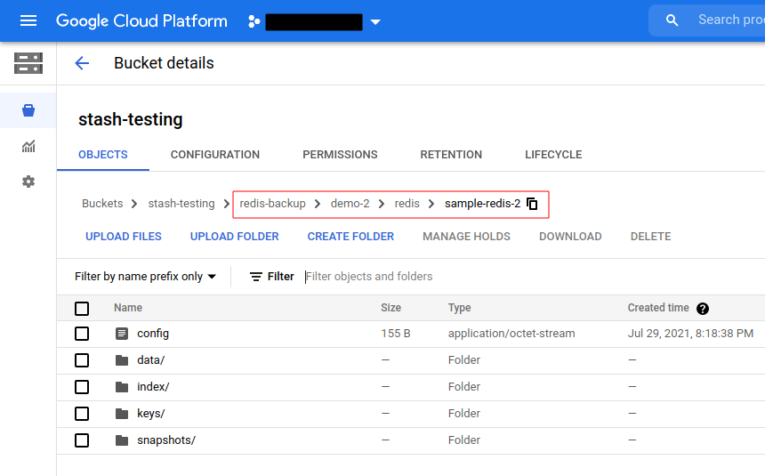 Backup data in GCS Bucket