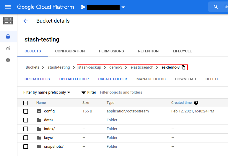 Backup data in GCS Bucket