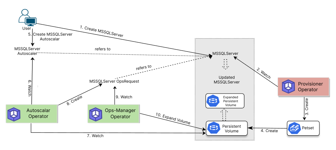 Storage Auto Scaling process of MSSQLServer