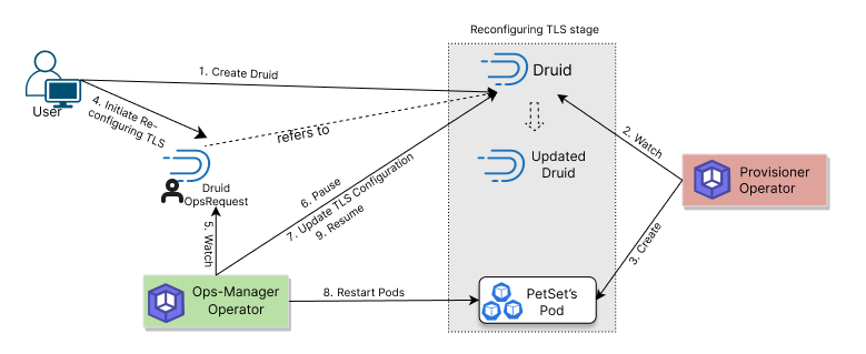 Reconfiguring TLS process of Druid