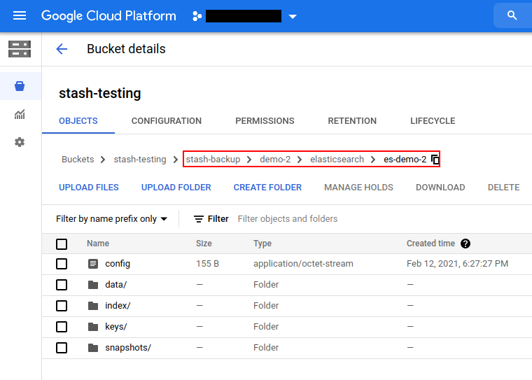 Backup data in GCS Bucket